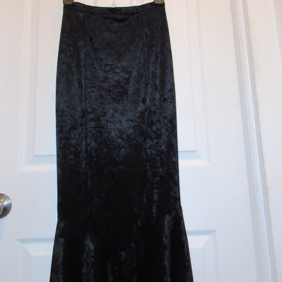 Rare Vintage Lip Service Crushed Velvet Mermaid Fishtail Morticia Skirt Black Sm - Picture 6 of 12